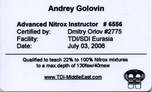 Advanced Nitrox Instructor